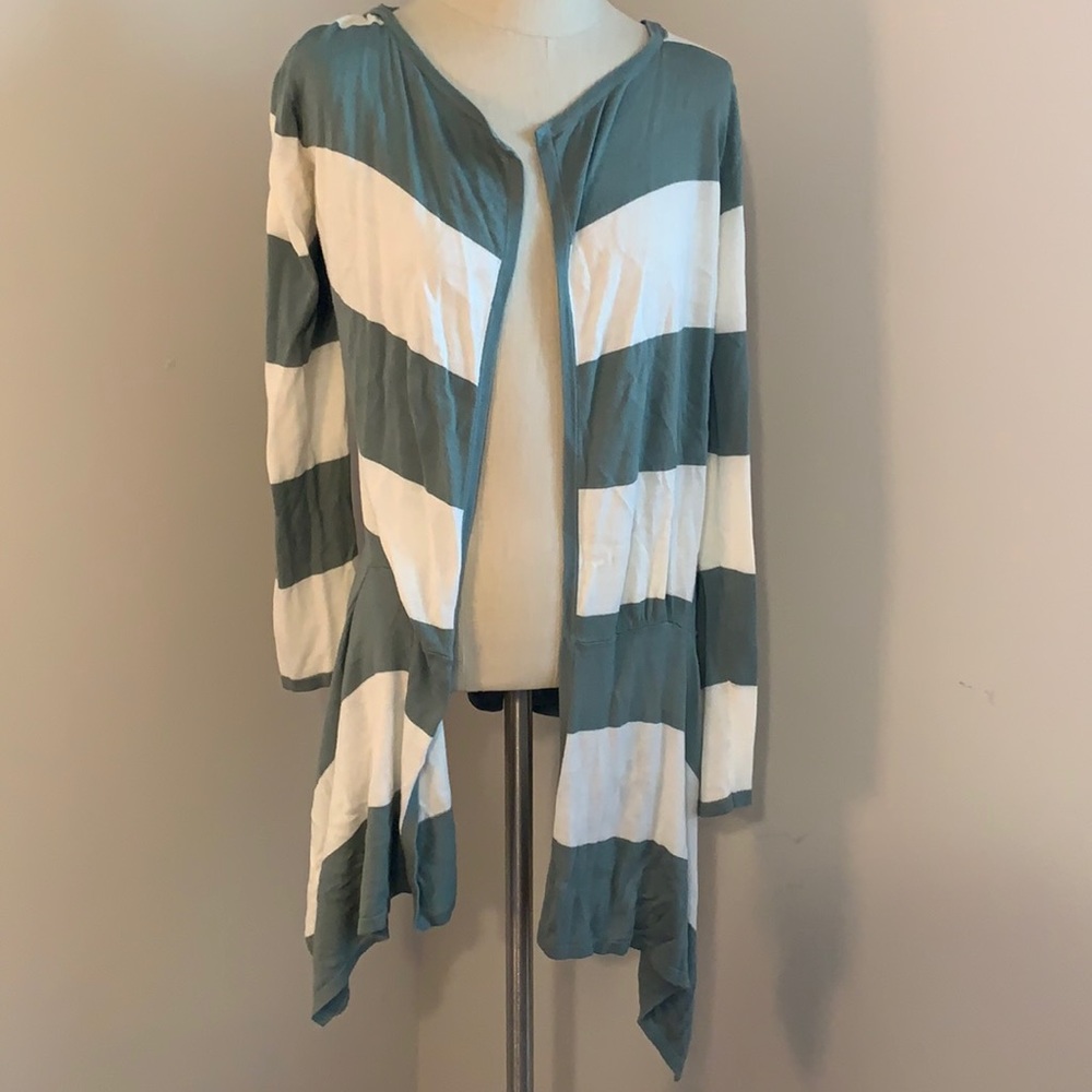 Striped hooded cardigan